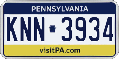 PA license plate KNN3934