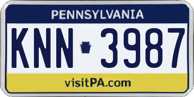 PA license plate KNN3987