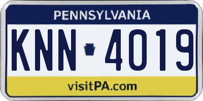 PA license plate KNN4019