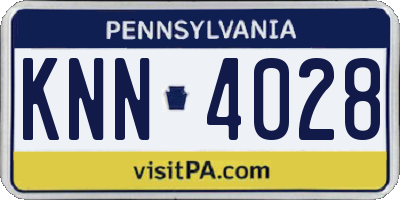 PA license plate KNN4028