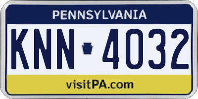 PA license plate KNN4032