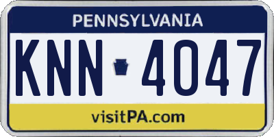 PA license plate KNN4047