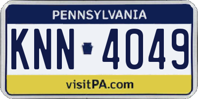 PA license plate KNN4049