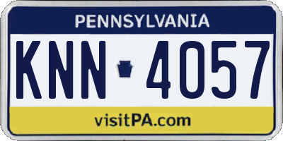PA license plate KNN4057