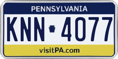 PA license plate KNN4077