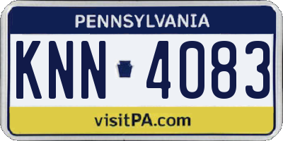 PA license plate KNN4083