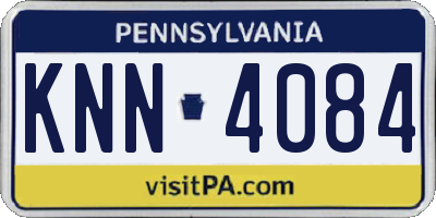 PA license plate KNN4084