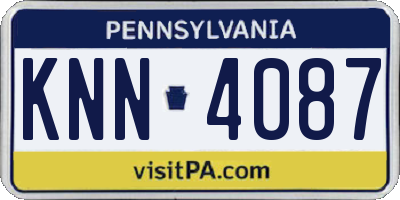 PA license plate KNN4087