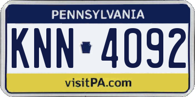 PA license plate KNN4092