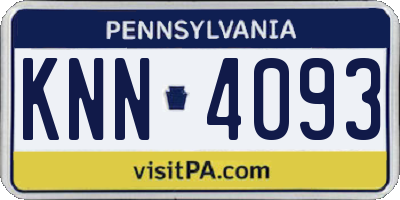 PA license plate KNN4093
