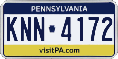 PA license plate KNN4172