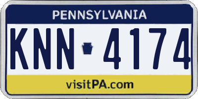 PA license plate KNN4174