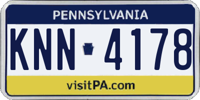 PA license plate KNN4178