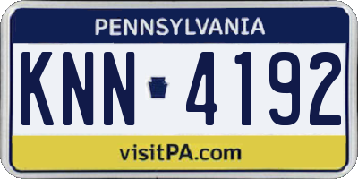 PA license plate KNN4192