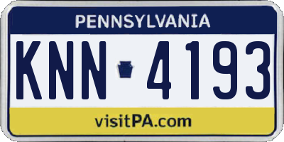 PA license plate KNN4193