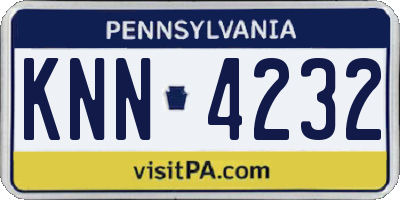 PA license plate KNN4232
