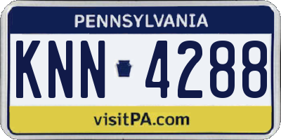 PA license plate KNN4288