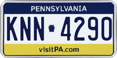 PA license plate KNN4290