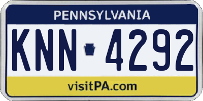 PA license plate KNN4292