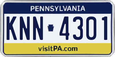 PA license plate KNN4301
