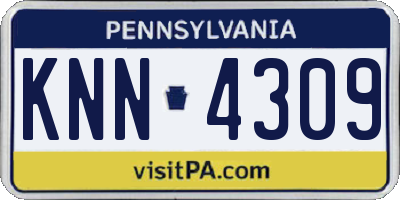 PA license plate KNN4309