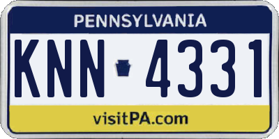 PA license plate KNN4331