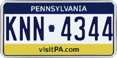 PA license plate KNN4344