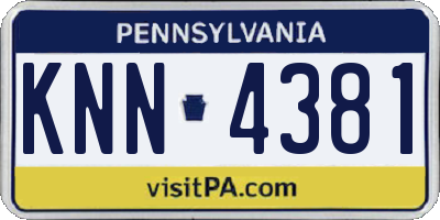 PA license plate KNN4381