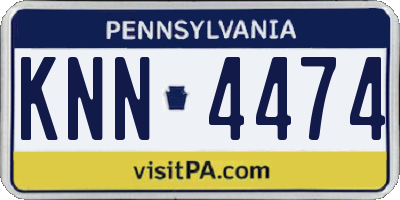 PA license plate KNN4474