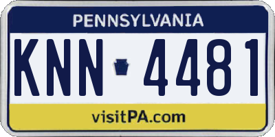 PA license plate KNN4481