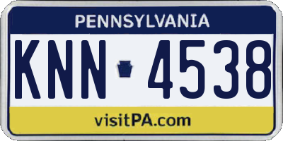 PA license plate KNN4538