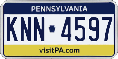 PA license plate KNN4597