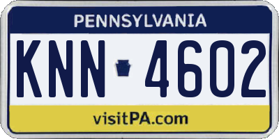 PA license plate KNN4602