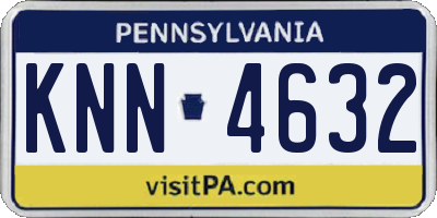 PA license plate KNN4632