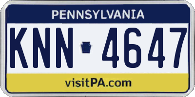 PA license plate KNN4647