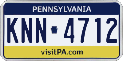 PA license plate KNN4712