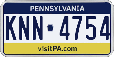 PA license plate KNN4754