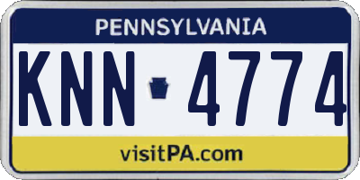 PA license plate KNN4774