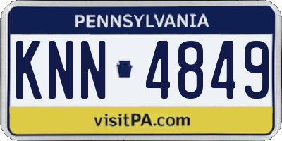 PA license plate KNN4849