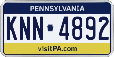 PA license plate KNN4892