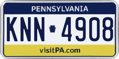 PA license plate KNN4908