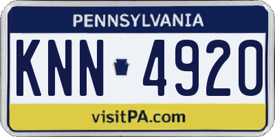 PA license plate KNN4920