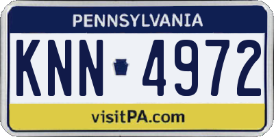 PA license plate KNN4972