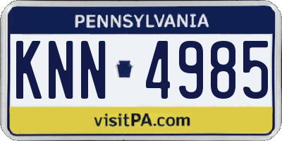 PA license plate KNN4985