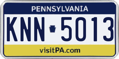 PA license plate KNN5013