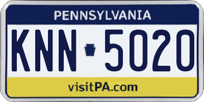 PA license plate KNN5020