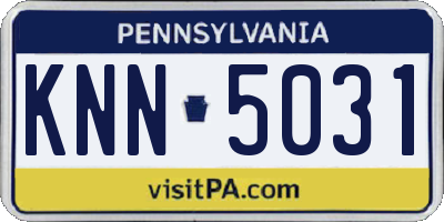 PA license plate KNN5031