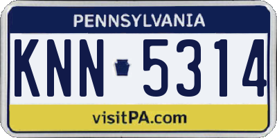 PA license plate KNN5314