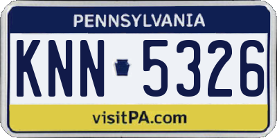 PA license plate KNN5326
