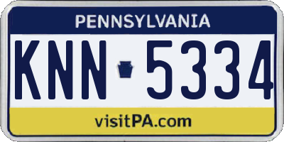 PA license plate KNN5334